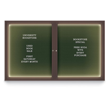 United Visual Products Indoor Enclosed Combo Board, 42"x32", Black Frame/Black & Medium Grey UVCB4232B-BLACK-MEDGRY